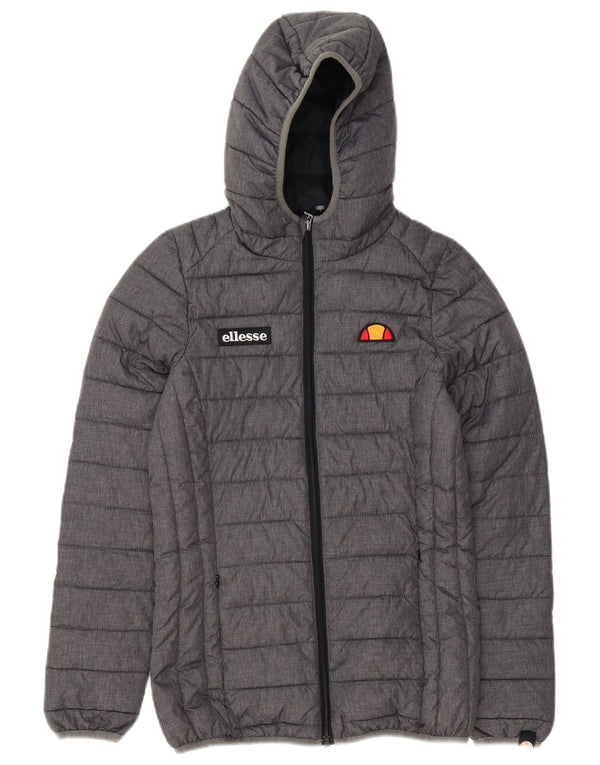 Ellesse Womens Hooded Wattierte Jacke UK 6 XS Grau Polyester