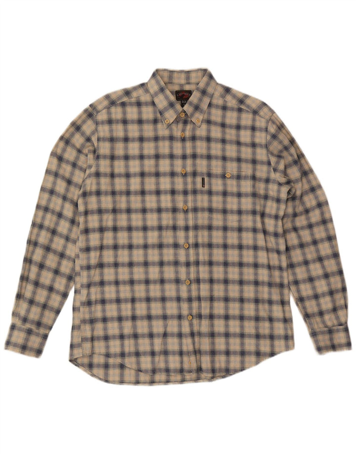Canadiens Mens Flannel Shirt Large Beige Check