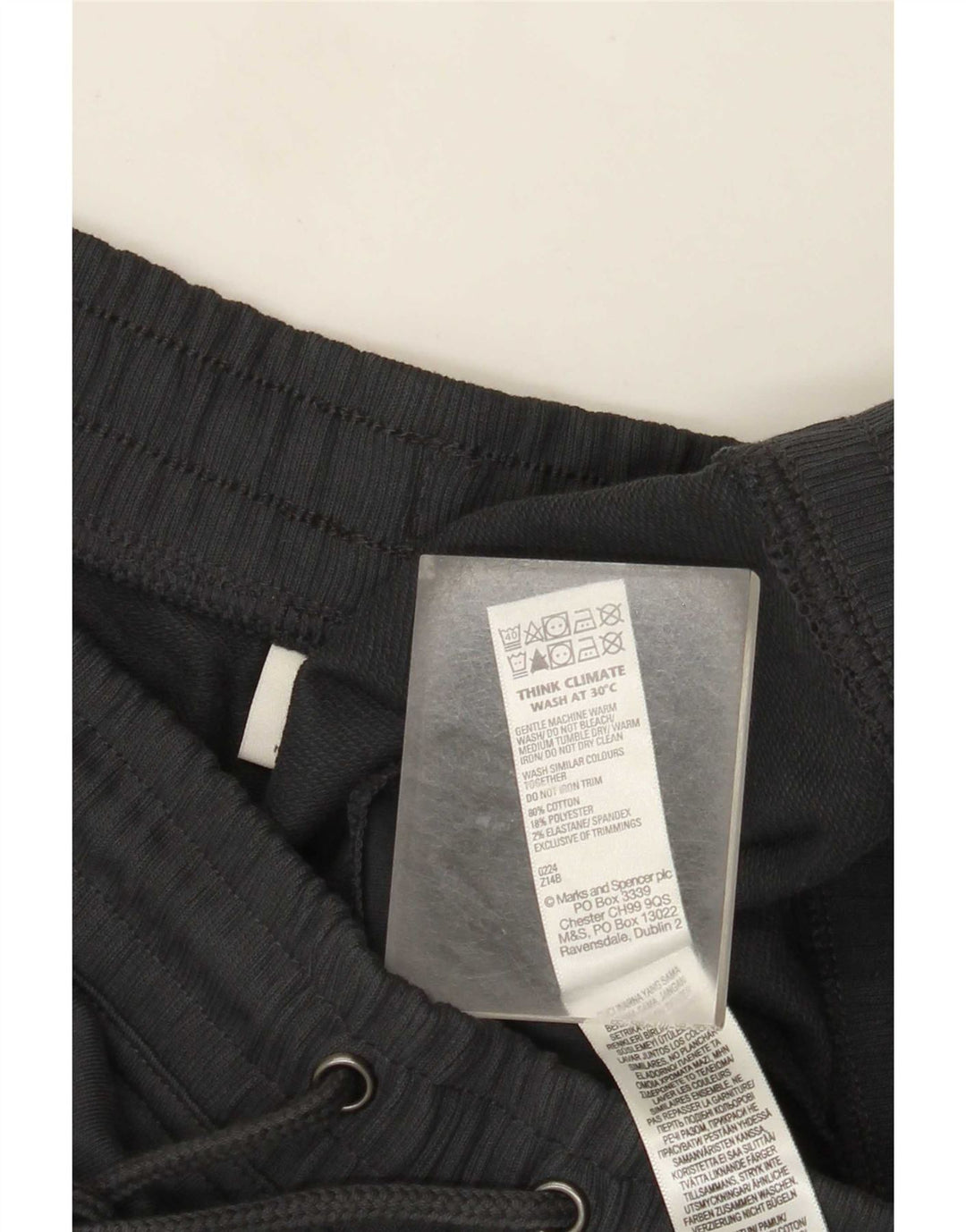 Marks & Spencer Womens Tracksuit Trousers UK 16 Large Grey Cotton