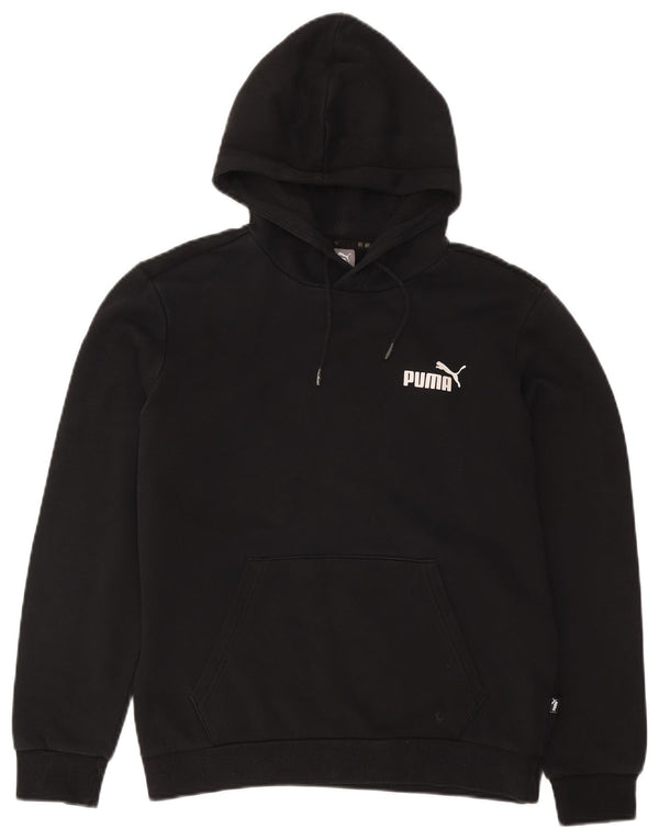 Felpa con cappuccio da uomo Puma Small in cotone nero