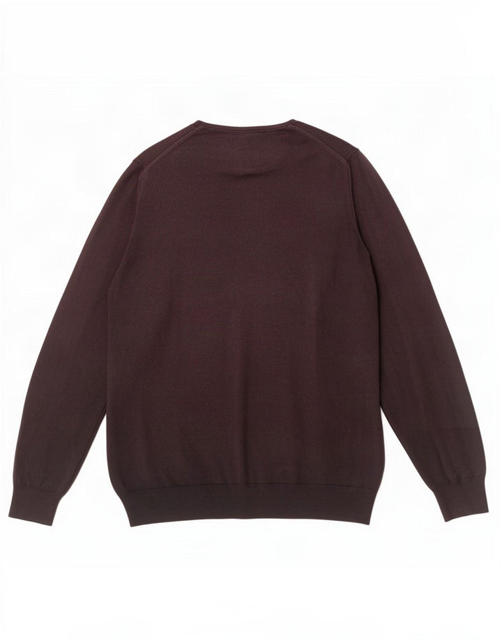Zara Mens Regular Fit Crew Neck Jumper Sweater Large Brown