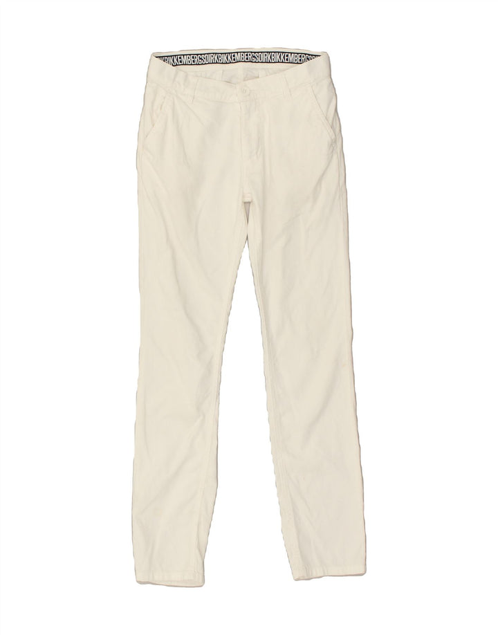 DIRK BIKKEMBERGS Womens Slim Chino Trousers IT 36 XS W25 L28  White Cotton | Vintage Dirk Bikkembergs | Thrift | Second-Hand Dirk Bikkembergs | Used Clothing | Messina Hembry 