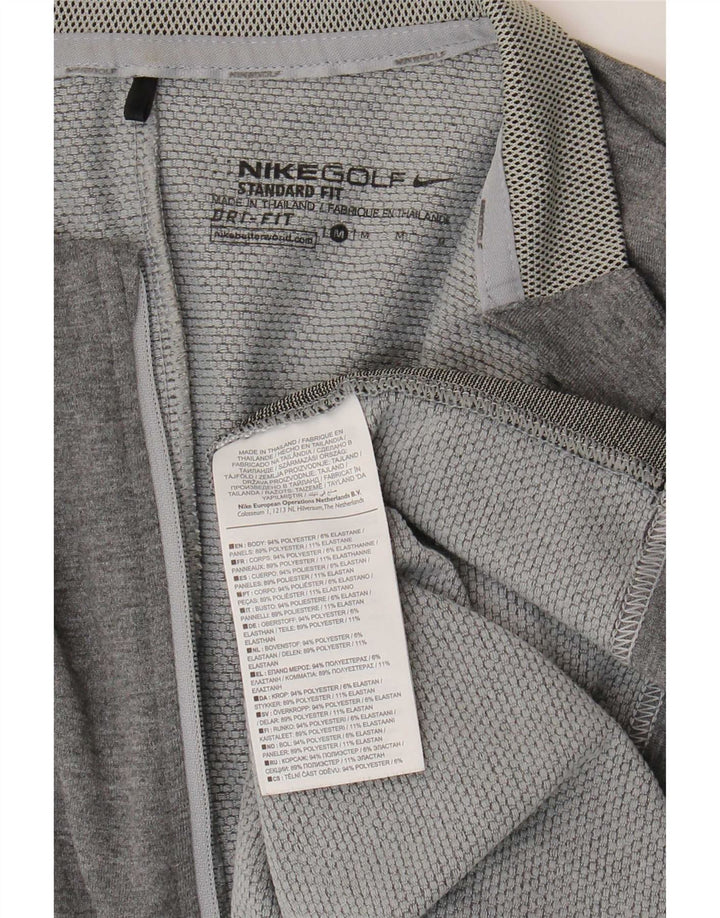 Nike Herre Dri Fit Pullover med lynlås-hals træningsdragt Top mellemgrå polyester