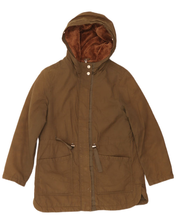 Giacca Parka Sherpa con cappuccio per ragazze Zara 13-14 anni Cachi