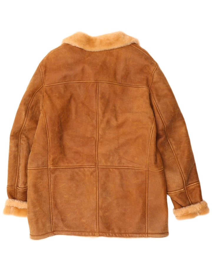 Vintage Herren Shearling Jacke UK 40 Large Braun