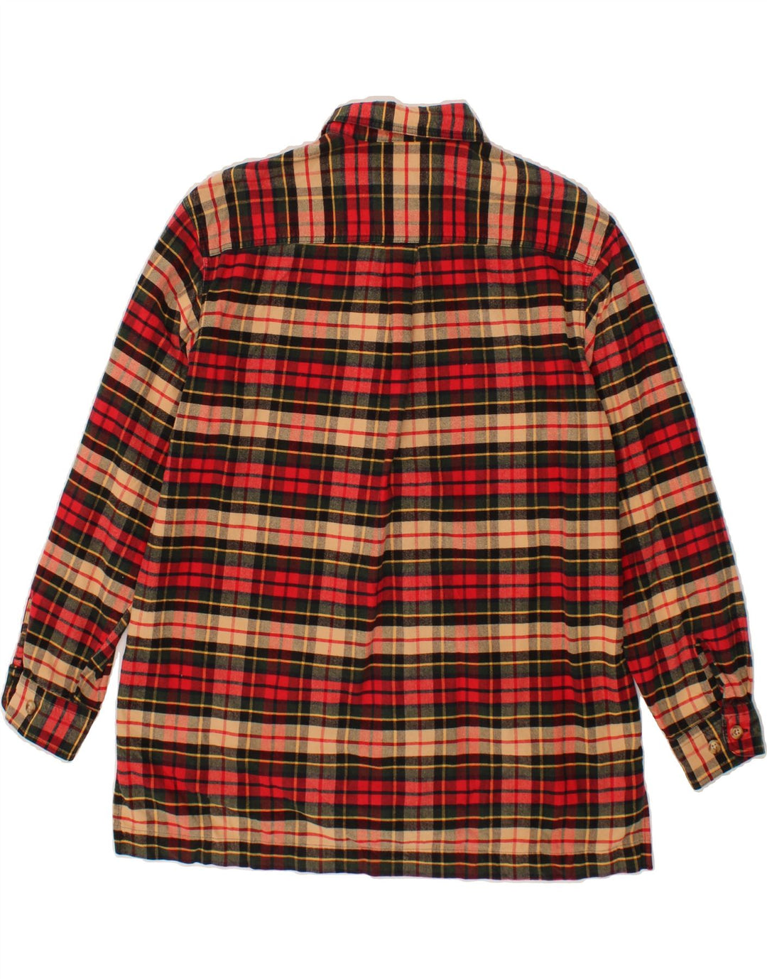 EDDIE BAUER Womens Longline Pullover Shirt UK 14 Medium Red Check Cotton Vintage Eddie Bauer and Second-Hand Eddie Bauer from Messina Hembry 