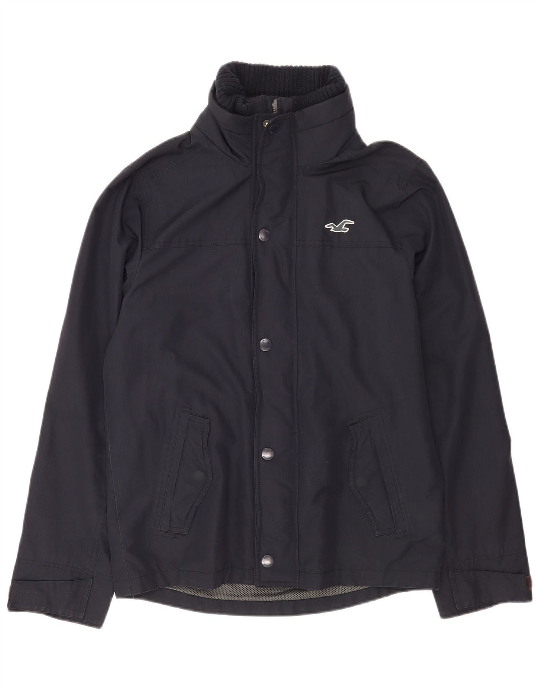 Hollister Mens Rain Jacket UK 40 Large Navy Blue Polyester
