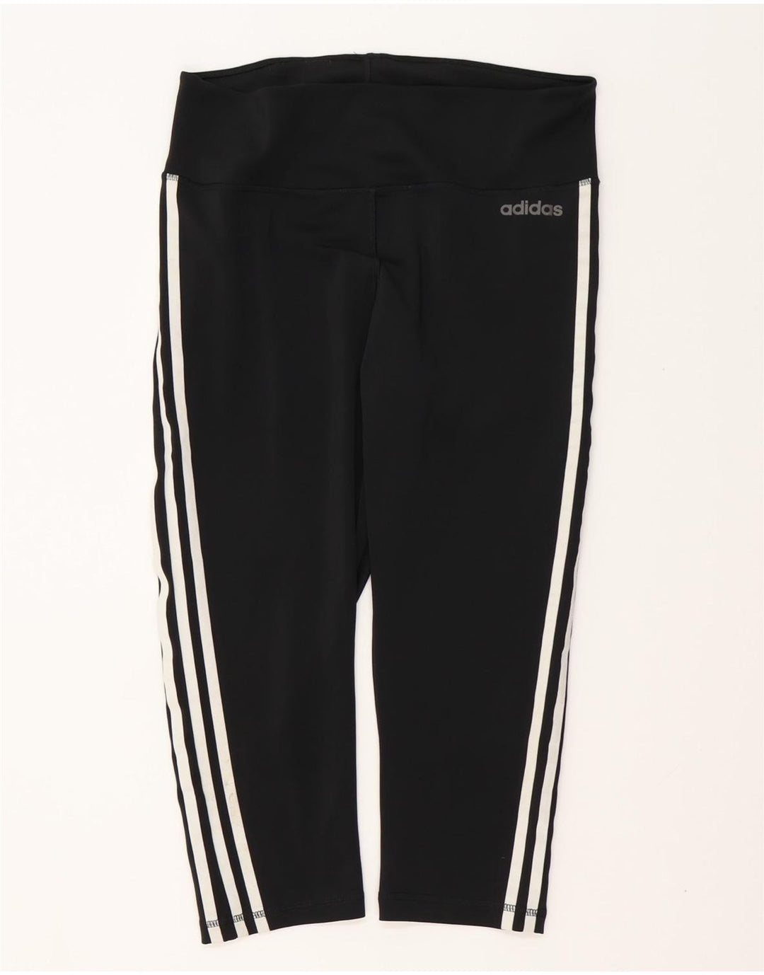 ADIDAS Womens Climalite Capri Leggings UK 16/18 Large  Black Polyester