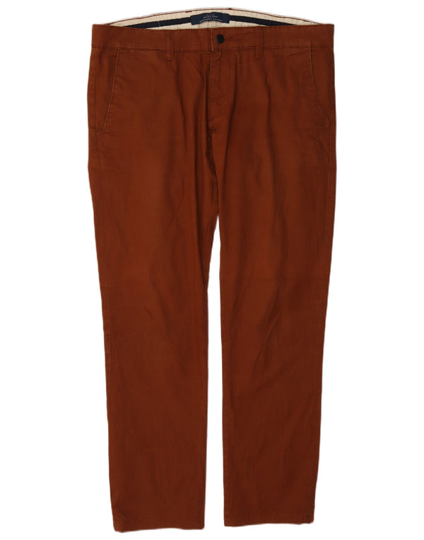 Pantaloni chino dritti da uomo Zara EU 44 Large W34 L31 Cotone marrone