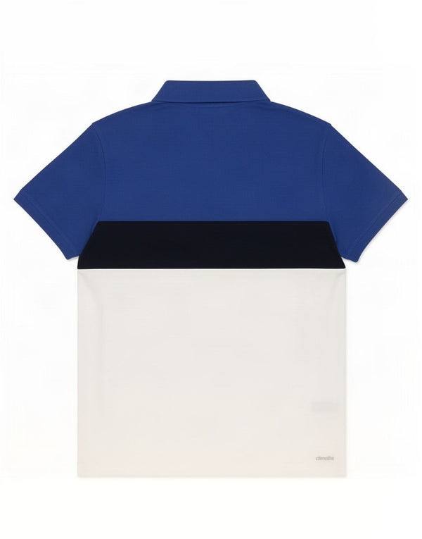 Polo Adidas Climalite da uomo grande in cotone color block blu