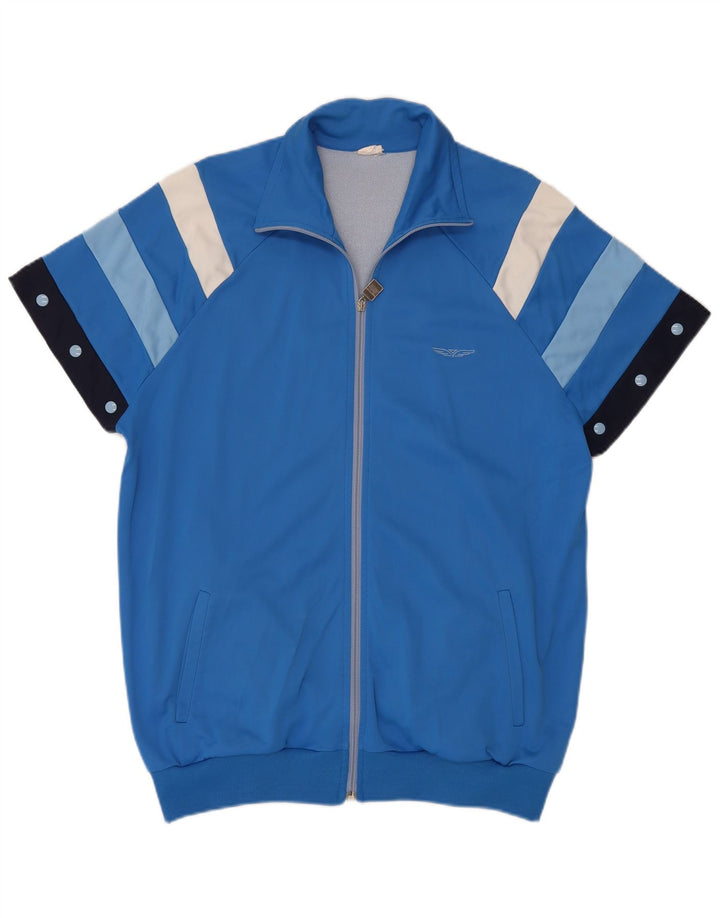 CAMPAGNOLO Mens Tracksuit Top Jacket IT 56 2XL Blue Colourblock
