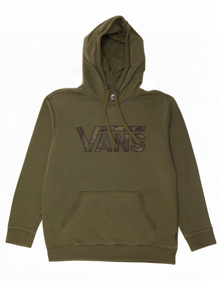 Vans Pull à capuche graphique en coton kaki moyen pour homme