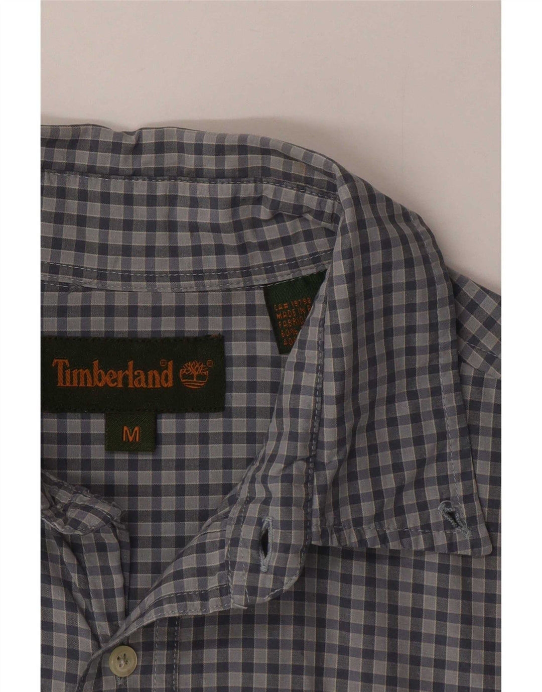 Camicia da uomo Timberland Tencel a quadri blu medio
