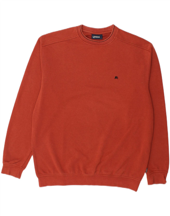 LERROS Mens Sweatshirt Jumper Large Orange Cotton Vintage Lerros and Second-Hand Lerros from Messina Hembry 