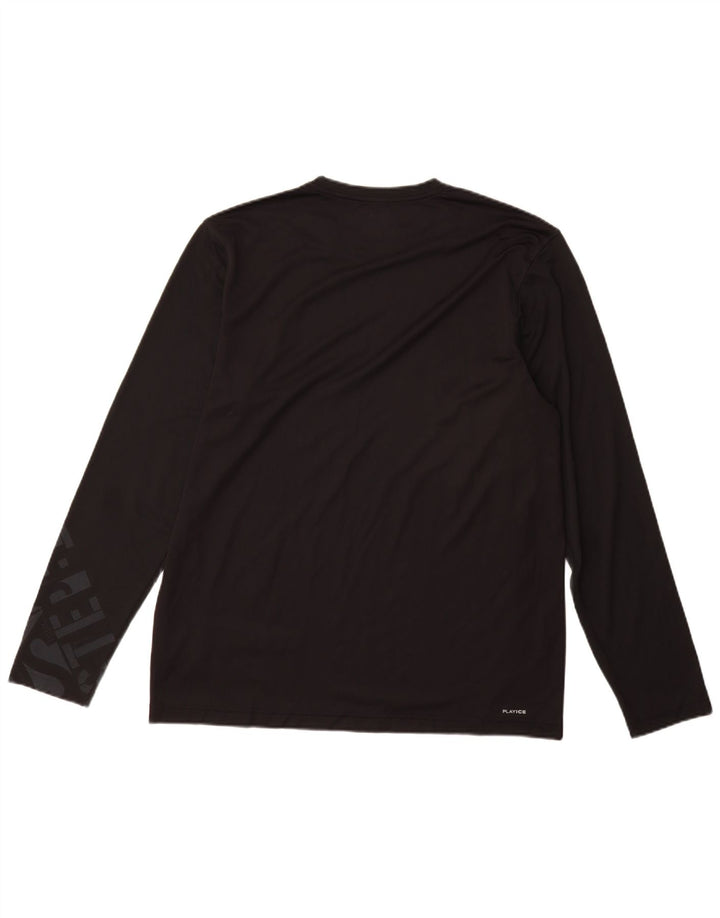 Reebok Mens Graphic Top Long Sleeve Large Black Polyester