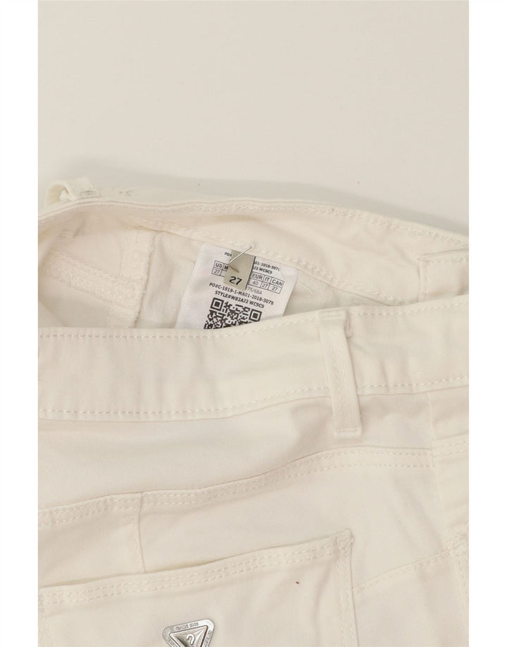 GUESS Womens Slim Capri Trousers W27 L23 White Cotton Vintage Guess and Second-Hand Guess from Messina Hembry 