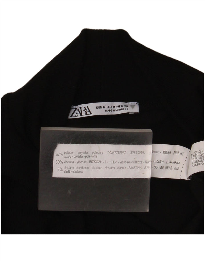 Γυναικείο μακρυμάνικο κορμάκι ZARA UK 12 μεσαίο μαύρο πολυεστέρα