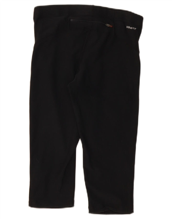 Nike Dame Capri Leggings UK 10/12 Medium Black Polyester
