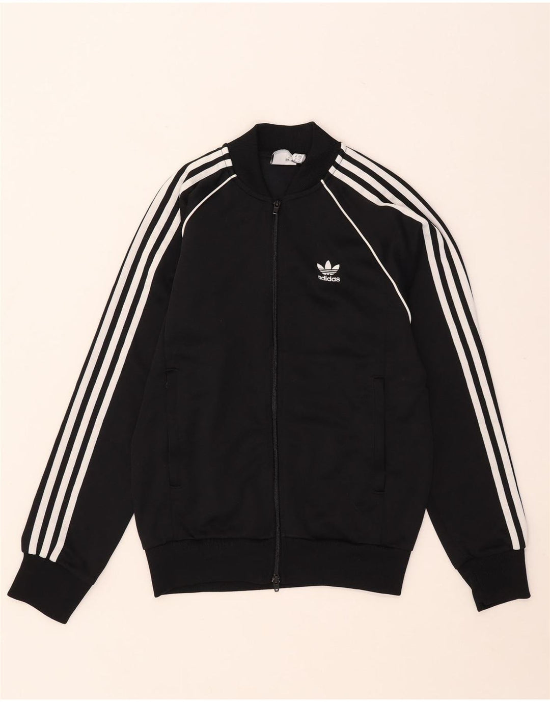 Adidas Mens Tracksuit Top Jacket Small Black Polyester