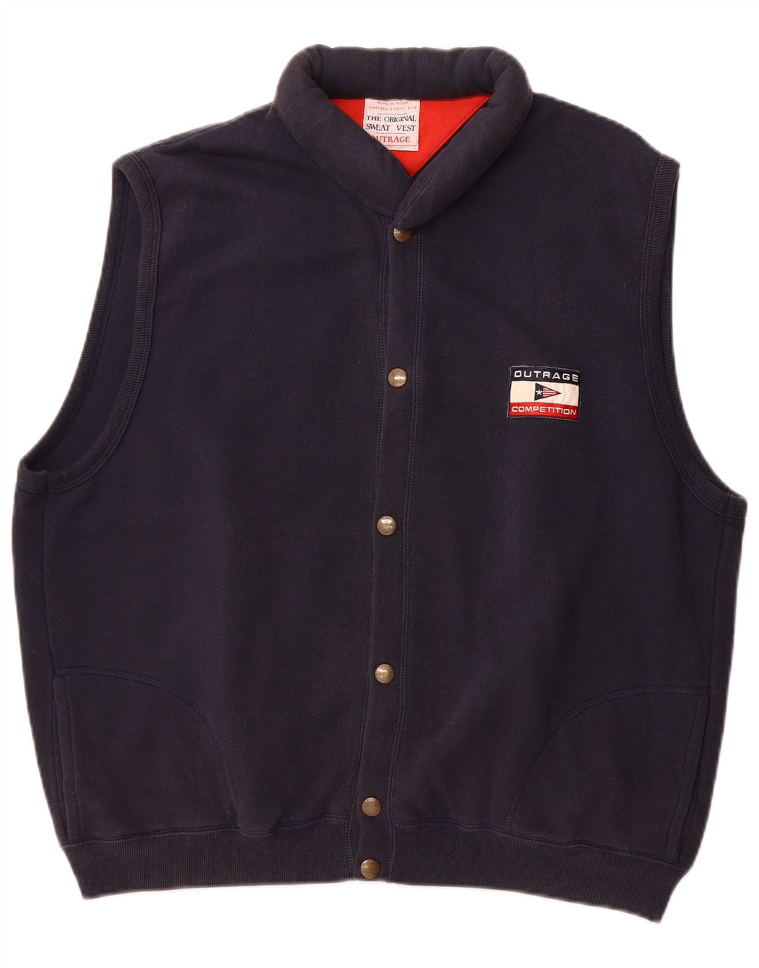 Outrage Herren-Trainingsanzug, ärmellos, Jacke, 2XL, Marineblau, Baumwolle