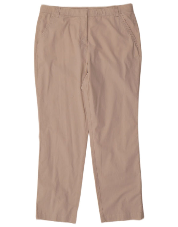 Marks & Spencer Womens Classic Fit Chino Trousers UK 14 Large W32 L28 Beige