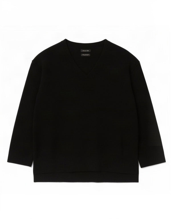Sweter damski Massimo Dutti z dekoltem w kształcie litery V, UK 10, mała, czarna wełna