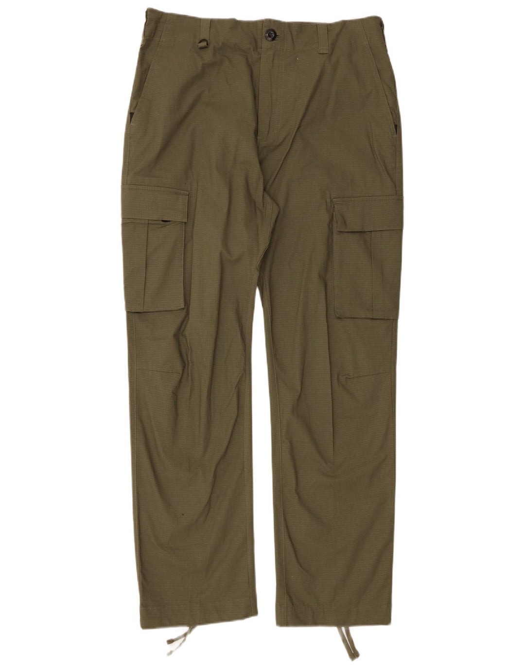 Nike Mens Straight Cargo Trousers W32 L30 Khaki Check Cotton