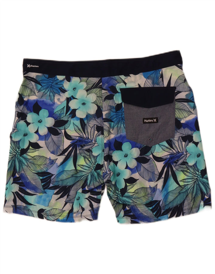 Hurley Mens Phantom Swimming Shorts Large  Blue Floral
