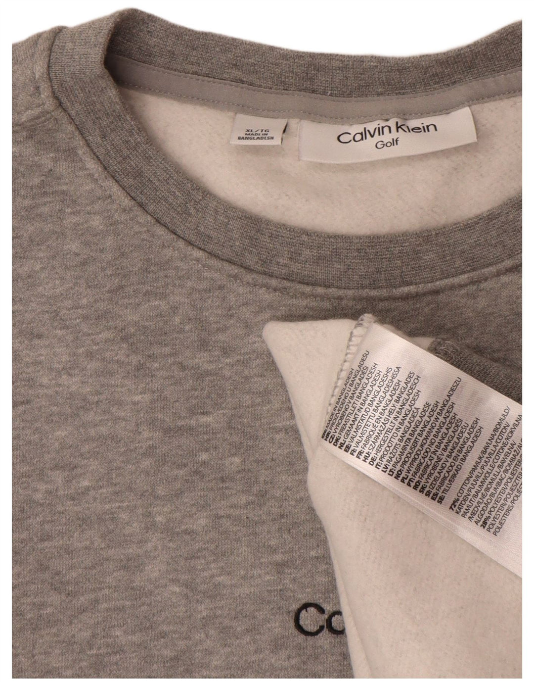 Calvin Klein Mens Golf Sweatshirt Jumper XL Grey Flecked Cotton