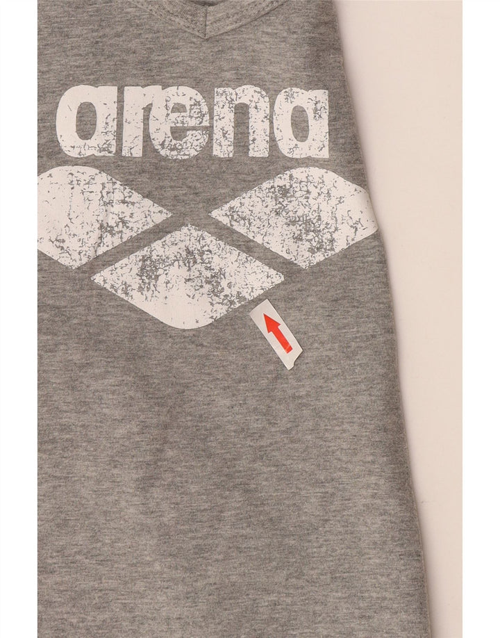 Arena Womens Graphic Top Long Sleeve UK 14 Large Grey Flecked
