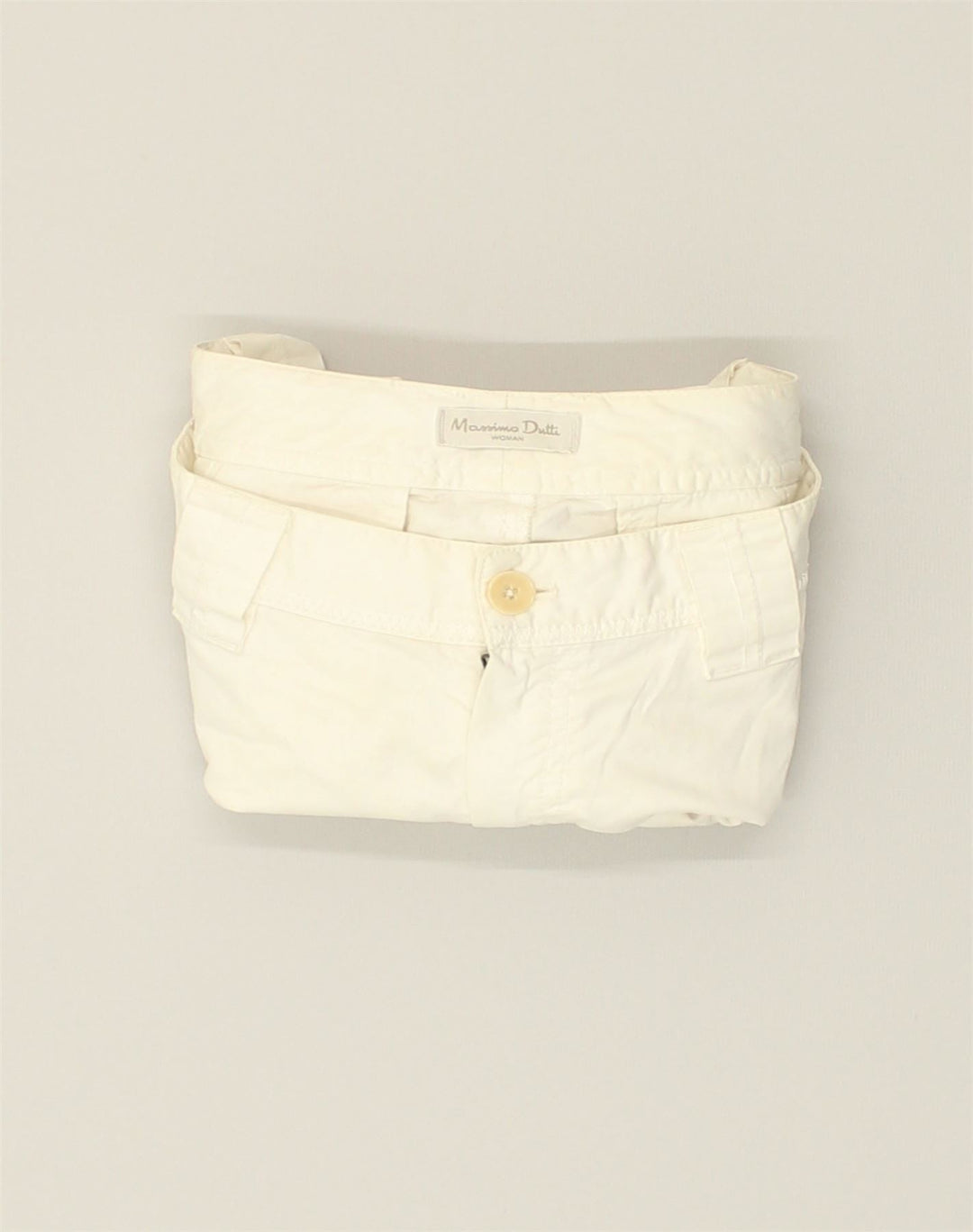 MASSIMO DUTTI Womens Straight Capri Trousers W28 L18 White Cotton | Vintage Massimo Dutti | Thrift | Second-Hand Massimo Dutti | Used Clothing | Messina Hembry 