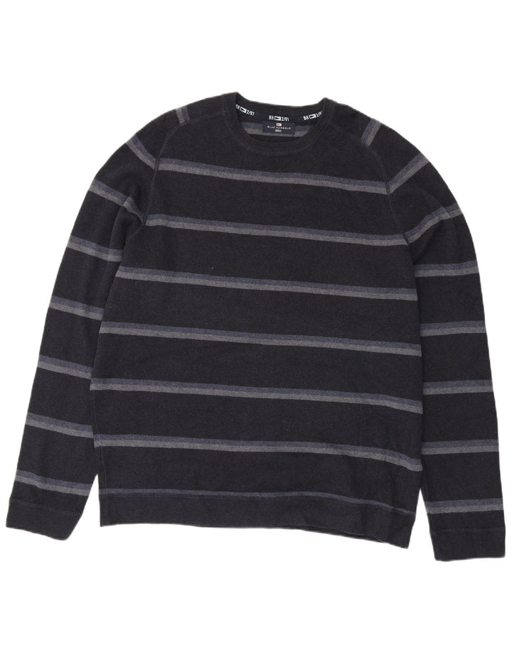 Marks & Spencer Mens Blue Harbour Crew Neck Jumper Sweater 2XL Black