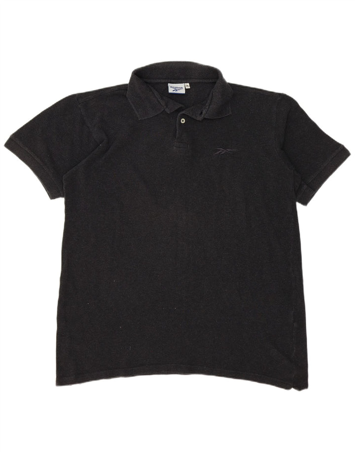 Reebok Mens Polo Shirt Large Grey Cotton