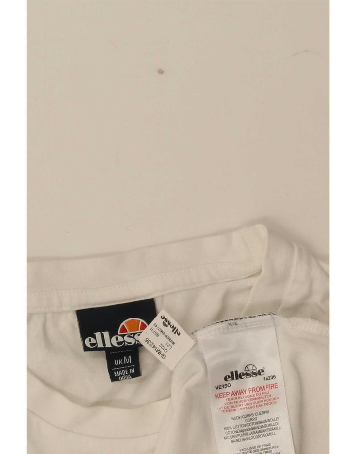 Ellesse Mens Graphic T-Shirt Top Medium White Cotton