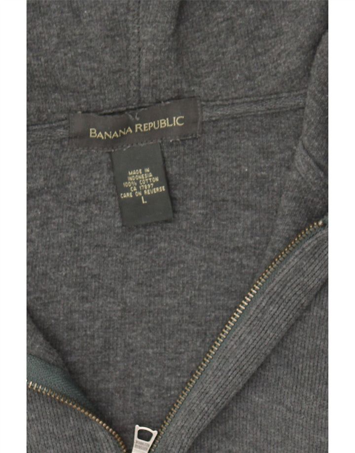 BANANA REPUBLIC Mens Hoodie Jumper Large Grey Cotton Vintage Banana Republic and Second-Hand Banana Republic from Messina Hembry 