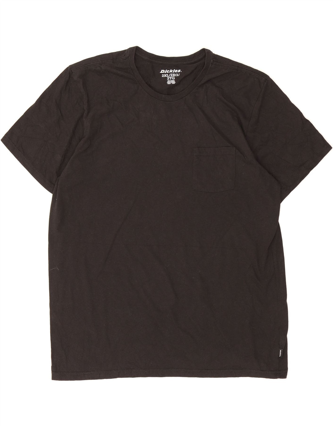 DICKIES Mens T-Shirt Top 2XL Black Polyester Vintage Dickies and Second-Hand Dickies from Messina Hembry 