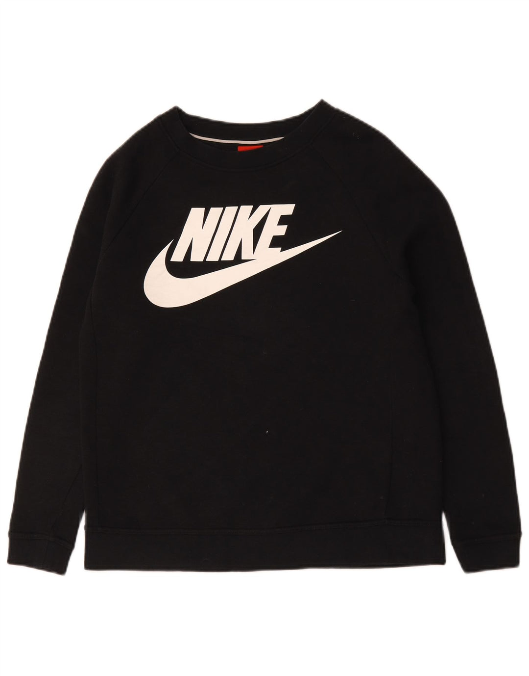 Nike Womens Graphic Oversized Sweatshirt Jumper UK 10 Small Black Cotton