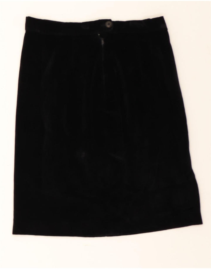 VINTAGE Womens Velvet Straight Skirt W30 Medium Black Vintage Vintage and Second-Hand Vintage from Messina Hembry 
