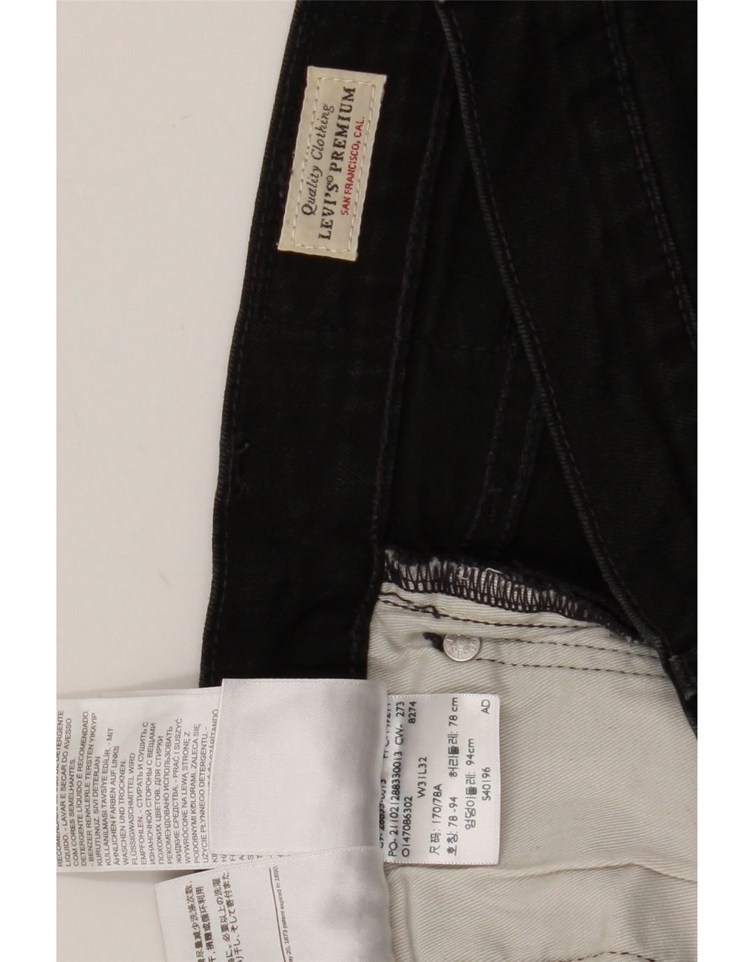 Levi's Mens Slim Jeans W31 L32 Black Cotton