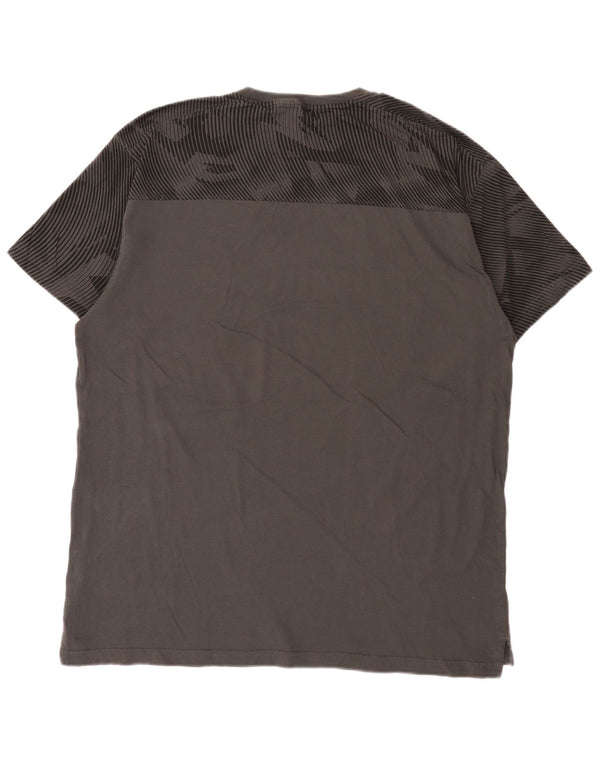Puma T-Shirt Top XL Homme Gris Géométrique