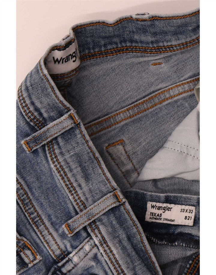 Wrangler Mens Texas Straight Jeans W33 L32 Blue Cotton