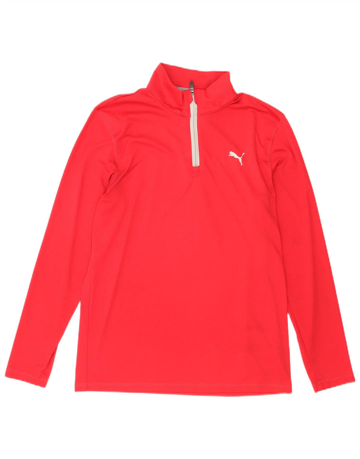 Puma Herre Zip Neck Pullover Træningsdragt Top Medium Rød Polyester