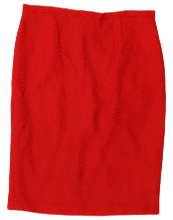 Vintage Womens Pencil Skirt W34 Large Red