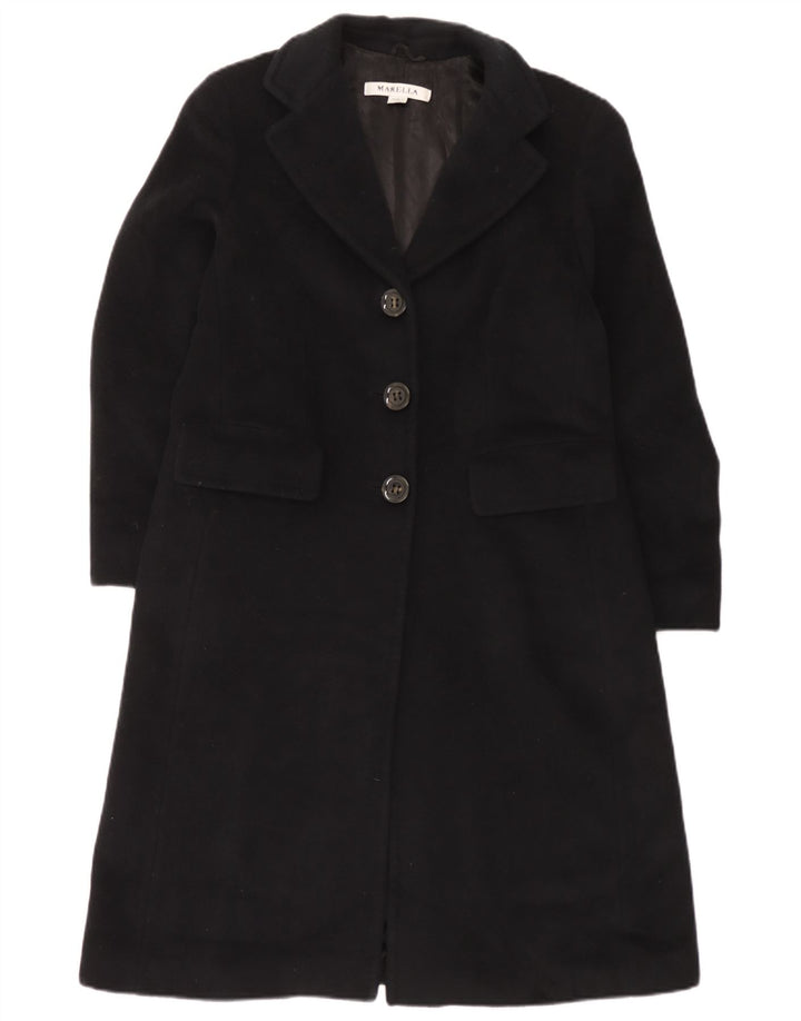 Marella Womens Overcoat UK 14 Large Black Virgin Wool