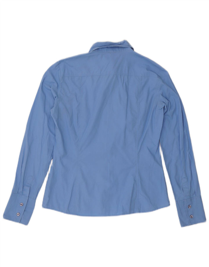 Benetton Dameskjorte UK 14 Medium Blue Cotton