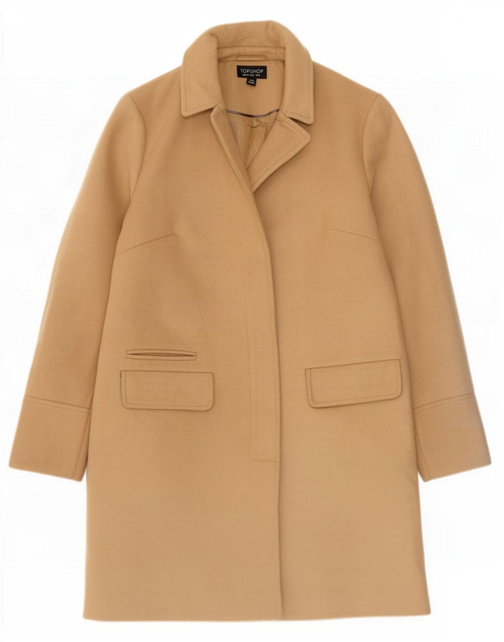 Topshop Damen Mantel UK 8 Small Beige Polyester