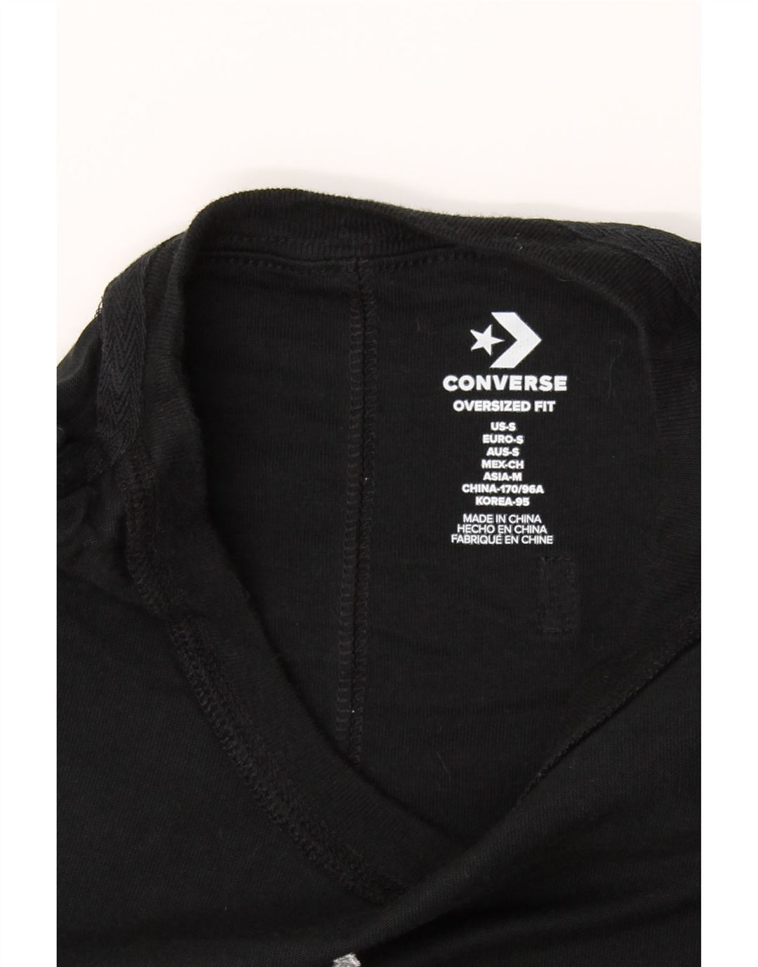 CONVERSE Mens Oversized T-Shirt Top Large Black Cotton Vintage Converse and Second-Hand Converse from Messina Hembry 