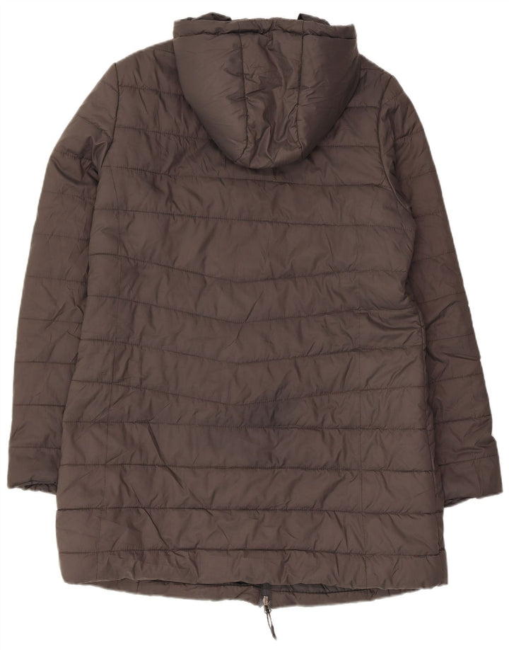 New Balance Womens Hooded Padded Coat UK 16 Large Grey Polyester