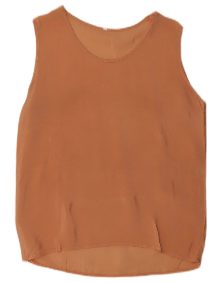 Vintage Damen Weste Top UK 10 Small Pink Polyester