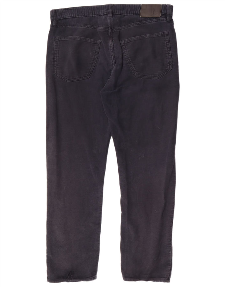 Marks & Spencer Mens Regular Casual Trousers W36 L29 Navy Blue Cotton